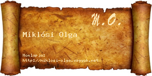 Miklósi Olga névjegykártya